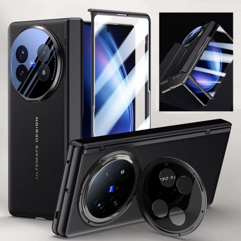 Luxury Magnetic Matte Hinge Protection Stand Case for Honor Magic V3 5G 7.92 PC Material Shockproof Cover with Screen Glass Film