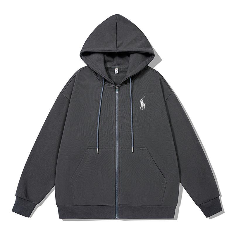 Autumn Winter British Youth Hooded Cardigan: Loose Fit Plus Size with Fashion Print and Hot Stamping