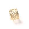 Metal Cross Hollow Sliver Napkin Buckle Wide Round Gold Napkin for Dinner Parties Dining Table Decoration