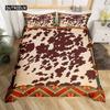 Exotic Farmhouse Western Cowboy Duvet Cover Set Twin King  Floral Bedding Set Cowhide Patchwork Comforter Cover Bedroom Decor