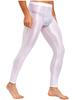 Mens Shiny Solid Color Skinny Pant Gym Fitness Sports Leggings Tights Glossy Stockings Pantyhose