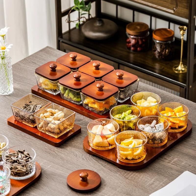 Jingqingfu Leichtes Luxus Glas Snack- und Obstschale