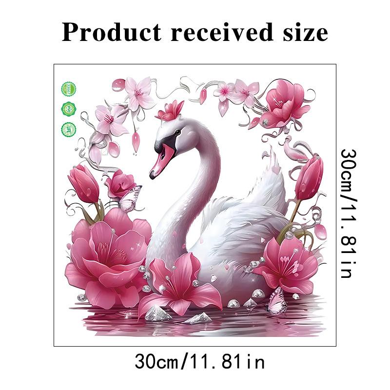 Pink Swan Decals Self Adhesive Toilet Lid Sticker Bathroom Decoration Water Tank Cover Decor