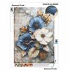 Diamond Painting Kit for Adults DIY Blue and White Flowers Sparkling Art Canvas for Relaxing Craft Home Wall Decor and Creative Handmade Gift Idea