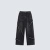 American Style Loose Straight Wide Leg Jeans Men Vintage Washed Distressed Denim Pants