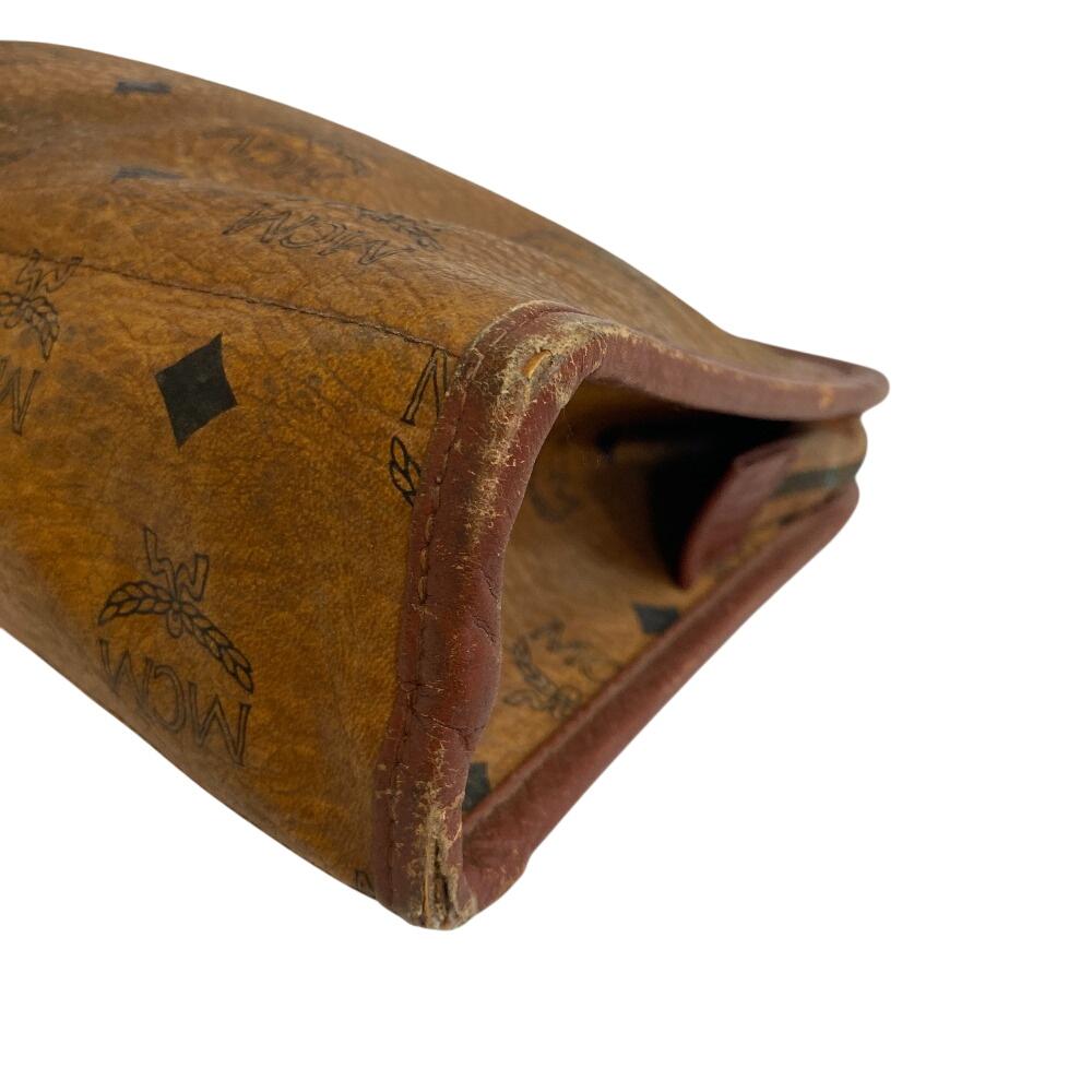 MCM Clutch Beutel Leder Aktentasche Beige Leder Herren Gebraucht