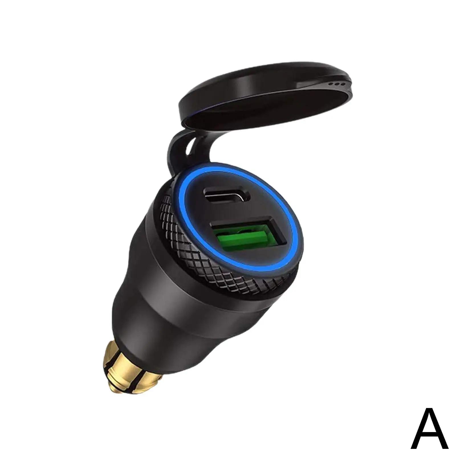 

USB зарядное устройство 30 Вт PD Type-C QC 3.0 быстрое зарядное устройство адаптер водонепроницаемый для Hella DIN разъем мотоциклы S4C8