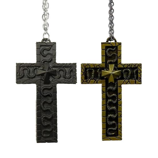 2/4Pcs Silver Color Necklace Handcrafted Symbolic Design Cross Pendant Necklace Multi-Purpose Fashion Jewelry Gift