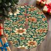 2D Flat, 1pc, Warm-toned Christmas Tree Skirt with a Fresh and Natural Arrangement of Scattered Floral and Leaf Patterns, Featuring 2D Flat Printing. 