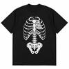 Skeleton Shirt Funny Gothic Halloween Graphic Tee Party Costume