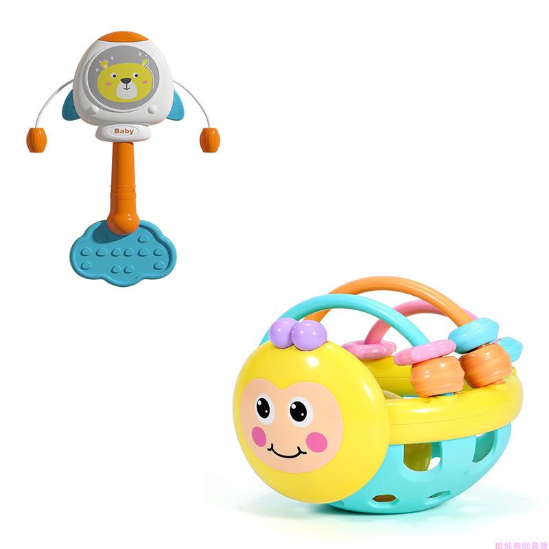 Rattle Toy Baby 0-3-6 - 8-12 Months Baby Newborn 1 Year Old Soft Glue Hand Ball Can Bite