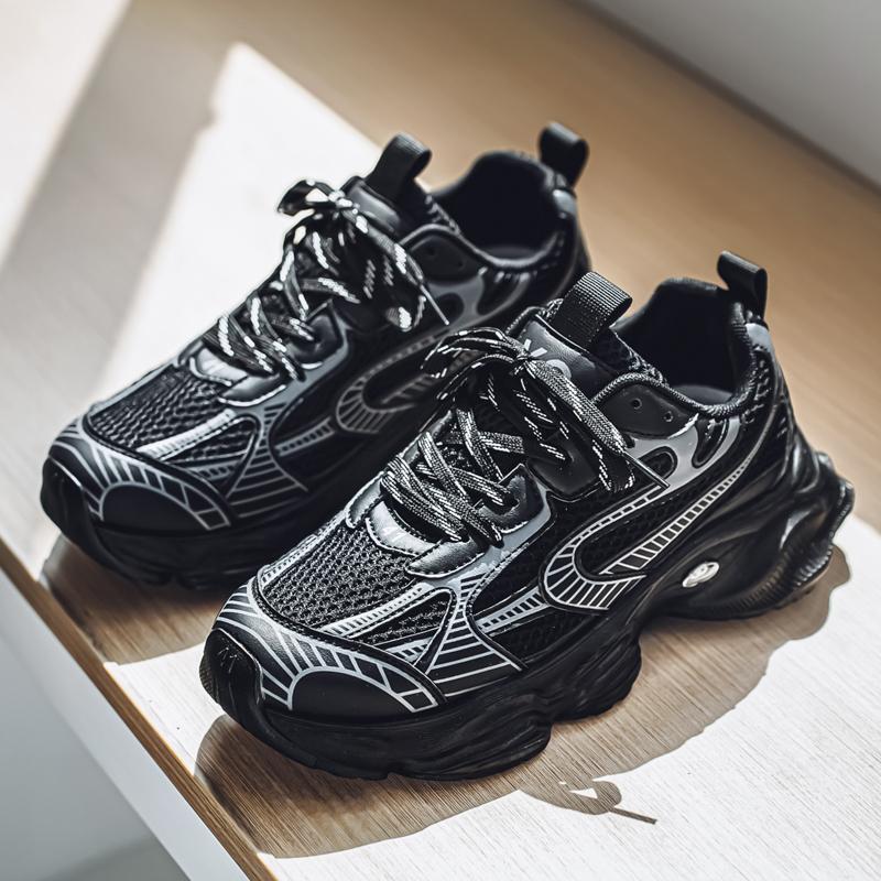 New Fashion Men's Four Seasons Comfortable Thick Sole Shoes Students Male Boys Trending Soft Sole Breathable Casual Running Sneakers