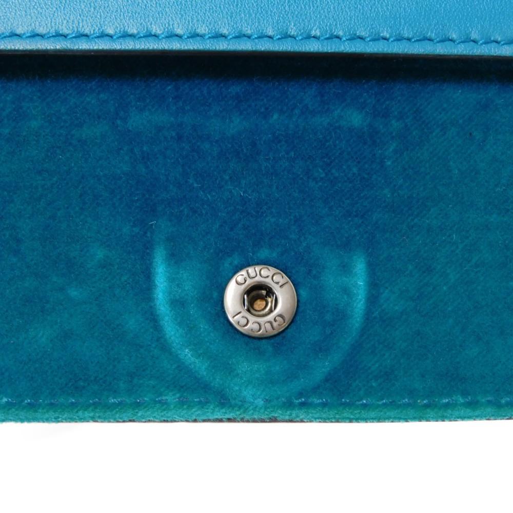 Used Dionysus Super Mini Bag 9539 476432 K4DNN 4471 7921 Tiger Head Crystal Velvet Turquoise Women's from Japan