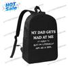 My Dad Gets Mad At Me But I'm Literally Him As A Girl Casual Backpack Sports High School Business Daypack For Men Women Laptop C