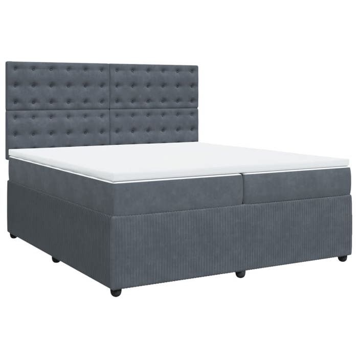 VidaXL Sommier à lattes de lit et matelas Gris foncé 200x200cm Velours 3292443