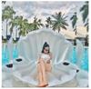 Pearl Shell Buoyancy Swim Ring - Pearl White with Ball