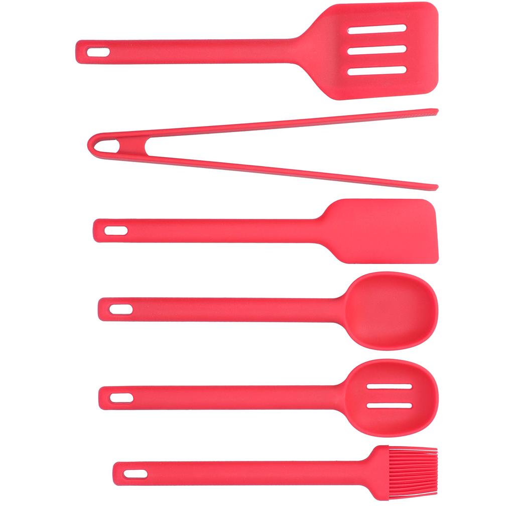 Kochutensilien 6 STÜCKE Lebensmittelqualität Silikon Wärmeisolierung Verbrühungsschutz Löffel Spatel Pinsel Schaufel Zange für Küche