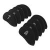 10pcs Golf Club Head Cover Breathable Nylon Mesh Soft Lining Protective Golf Iron Covers Set Black