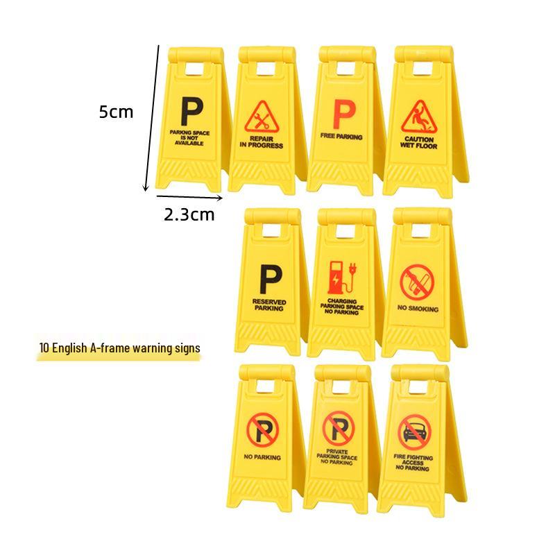 Cross-Border Traffic Simulation Toy Set with Cone, Speed Bump, Parking Lot Barrier, Water Barrier, and Warning Signs