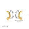 New Trendy Mix Color Bilayer U Shape Ear Buckle Small Huggie Hoop Earrings Waterproof Colorblocked Ear Ring Thanksgiving Gifts
