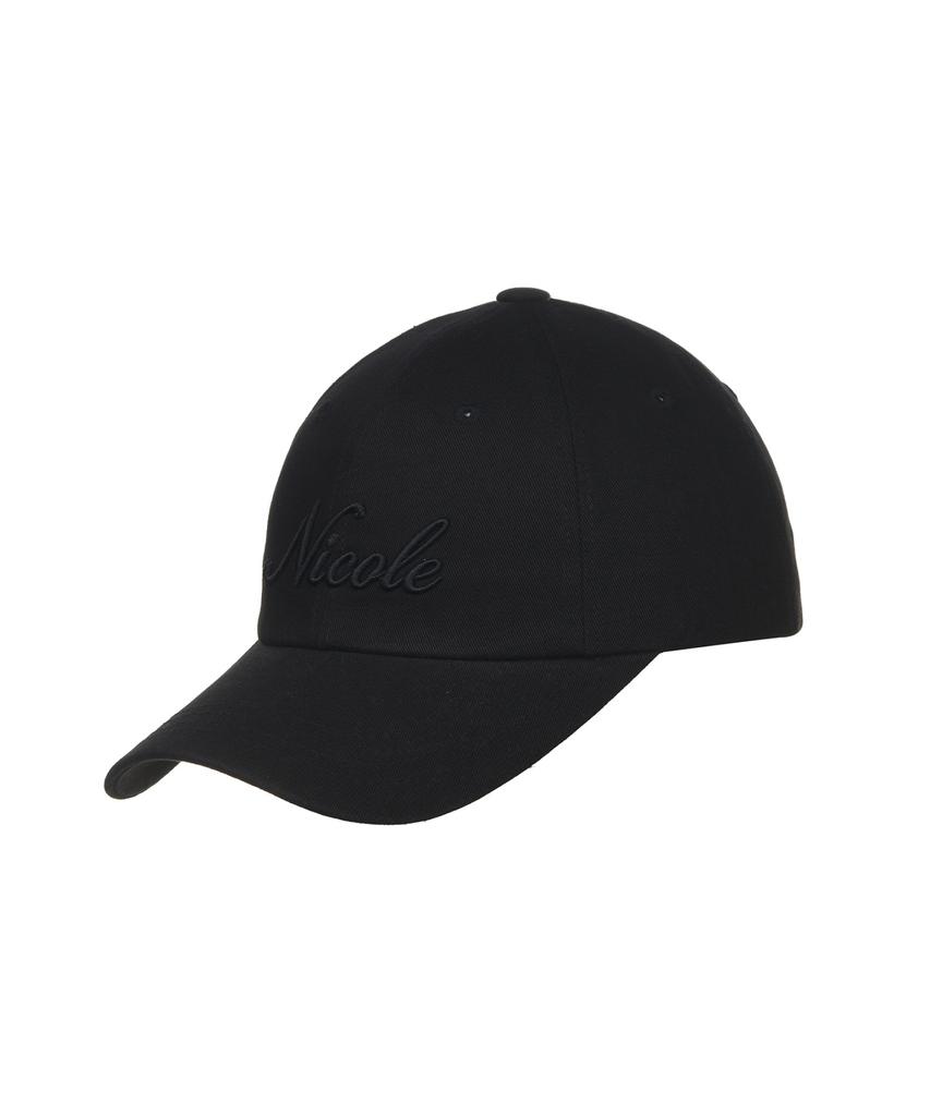 Nigaennikol Nicole Lettering Ball Cap_Deep Black