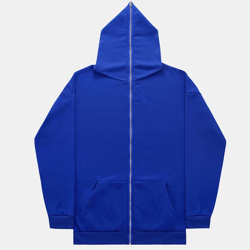 Men's Solid Color Full Zip Hoodie Sweatshirt