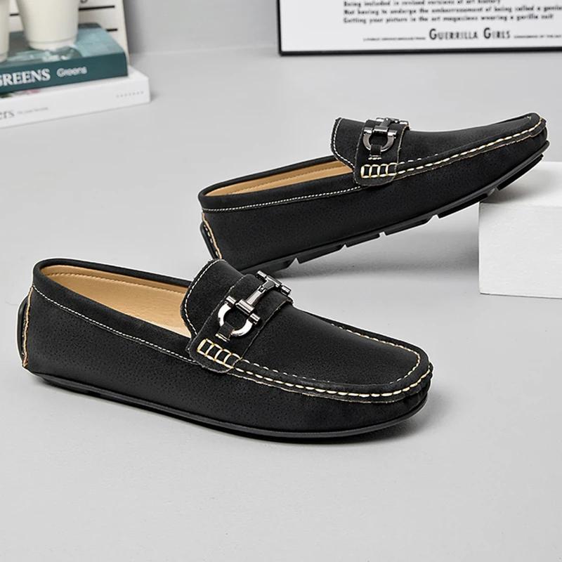 

MAEDEF Мужские лоферы Дышащие Мягкие Удобные Нескользящие Туфли для вождения Повседневная спортивная обувь Легкая Мужская обувь для ходьбы Обувь для лодки 49 чёрный