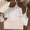 Girls' Wireless Non-Slip Sports Bra - Ice Silk Seamless Strappy Design for Large Bust