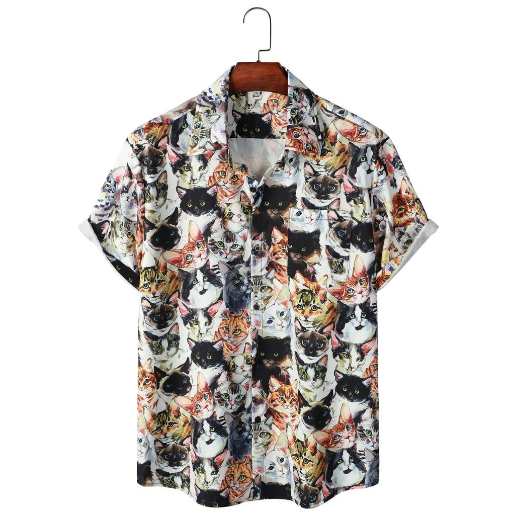 Funny Pattern 3D Print Men Shirt Man/Women Casual Fashion Short Sleeves Shirts Button Lapel Streetwear Oversized Unisex Clothing