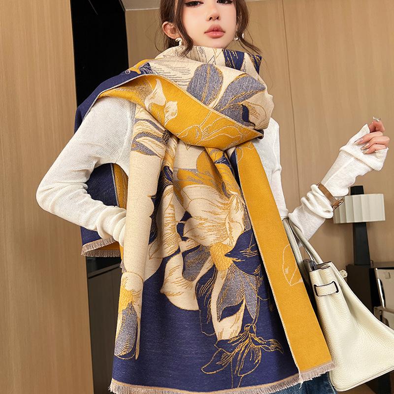 

65 * 190 см осень и зима новый женский однотонный универсальный простой кисточкой имитация кашемира двухсторонний шарф теплый шарф атмосфера шаль 65-190cm