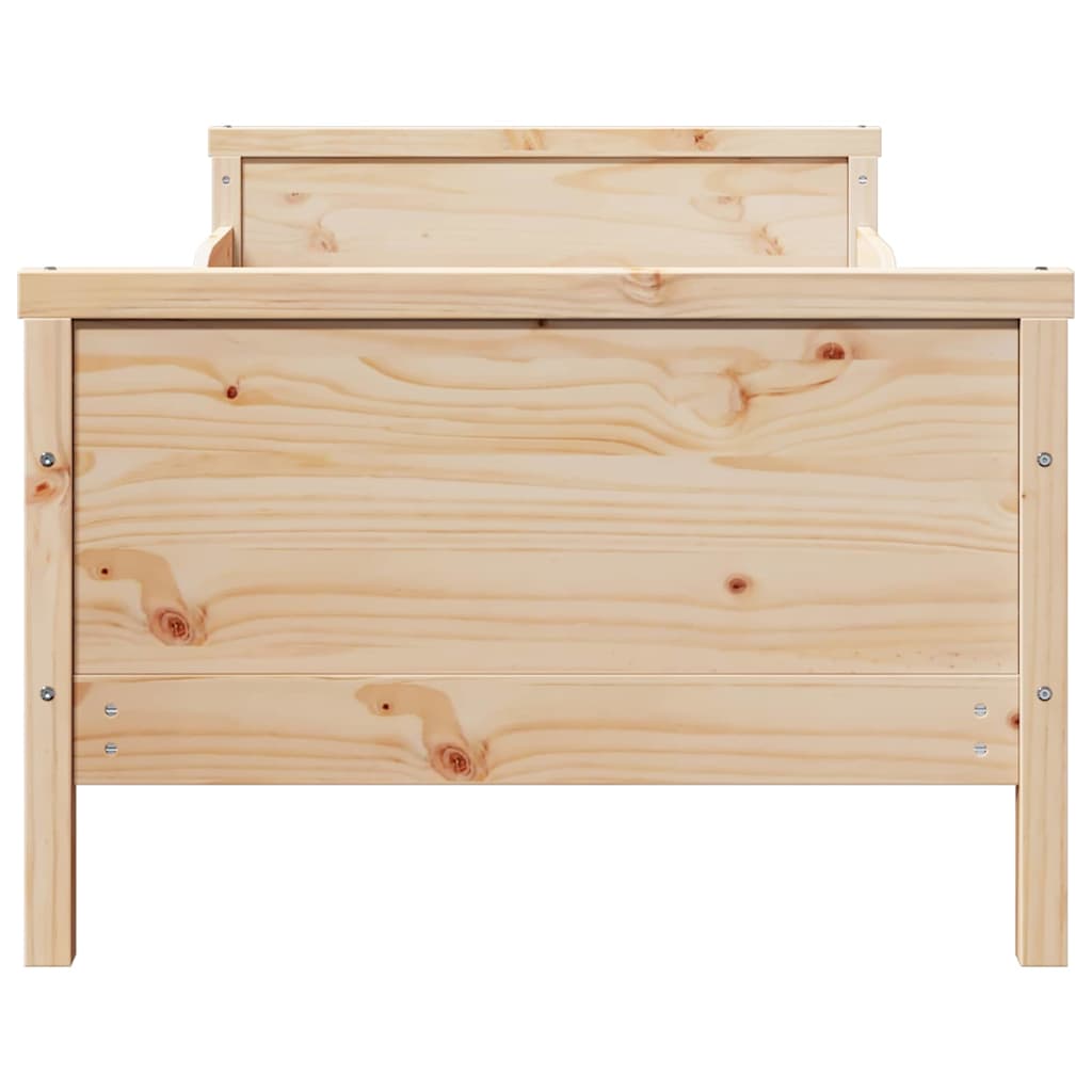 Brown Bed Frame with Headboard 80 x 200 cm Engineered Wood