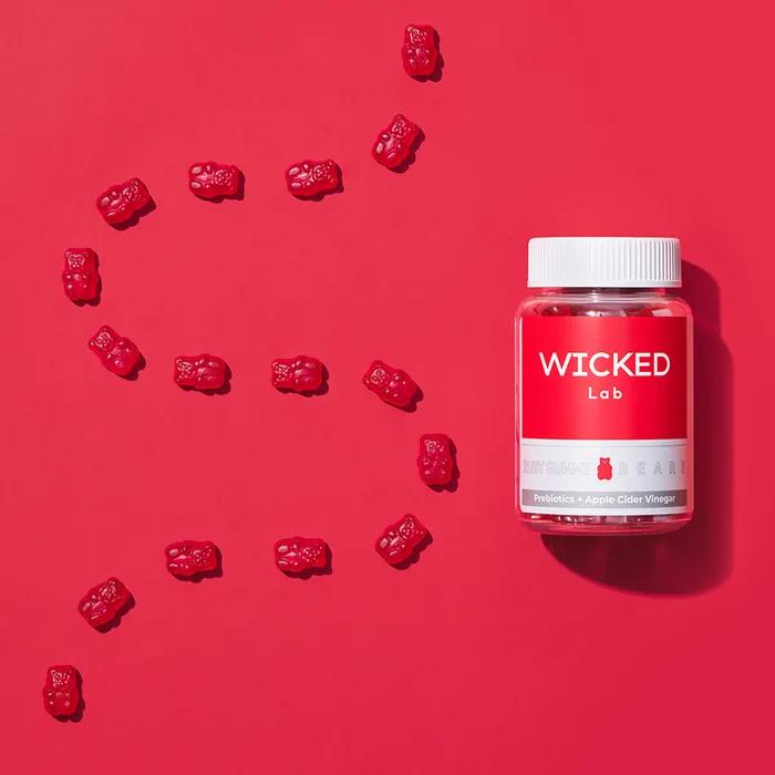 Wicked Lab Ruby Gummy Bear Asabi Prebiotics Vegetable Vegan Jelly (68 Gummies)