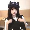 Wanderer Genshin Fairy Tale Cat Ear Cartoon Octagonal Beret for Women - Cute, Sweet, and Face-Slimming Versatile Hat
