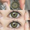 FUNSACHY 1 Paar koreanische farbige Kontaktlinsen für die Augen, modische Schüler, kosmetische natürliche Linsen, graue Linsen, weiche blaue Linsen, jährlich