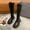 Long Boots Women's 2025 Spring and Autumn New Korean Version Versatile High Boots Rear Zipper Thin Boots But Knee Mid-tube Boots