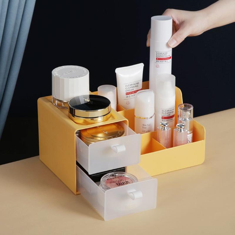 Plastic makeup box makeup box bathroom organizer bathroom dustproof organizers for desk | makeup organizers