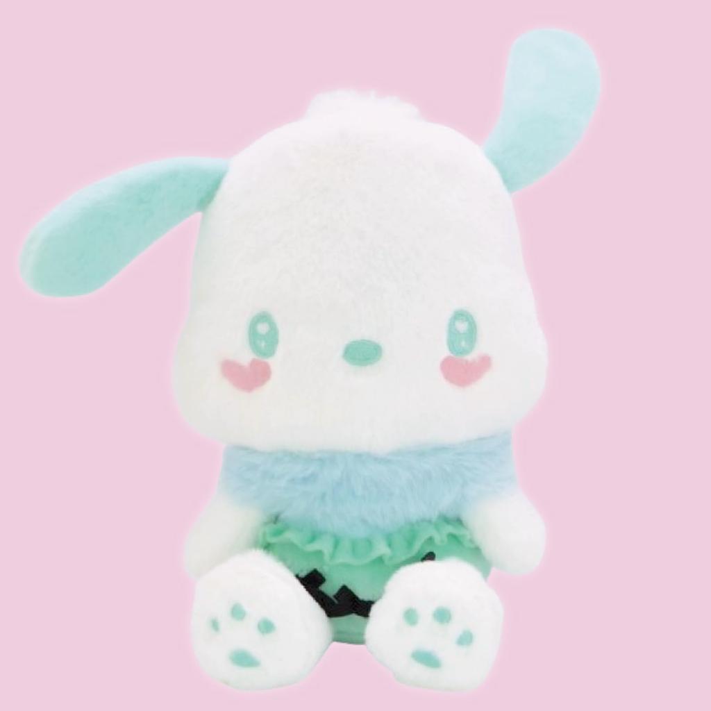 Nakajima Corporation Sanrio Characters Mint Angel Pochacco Plush Toy, Small, 202499-24, H20 X W22 X D15cm