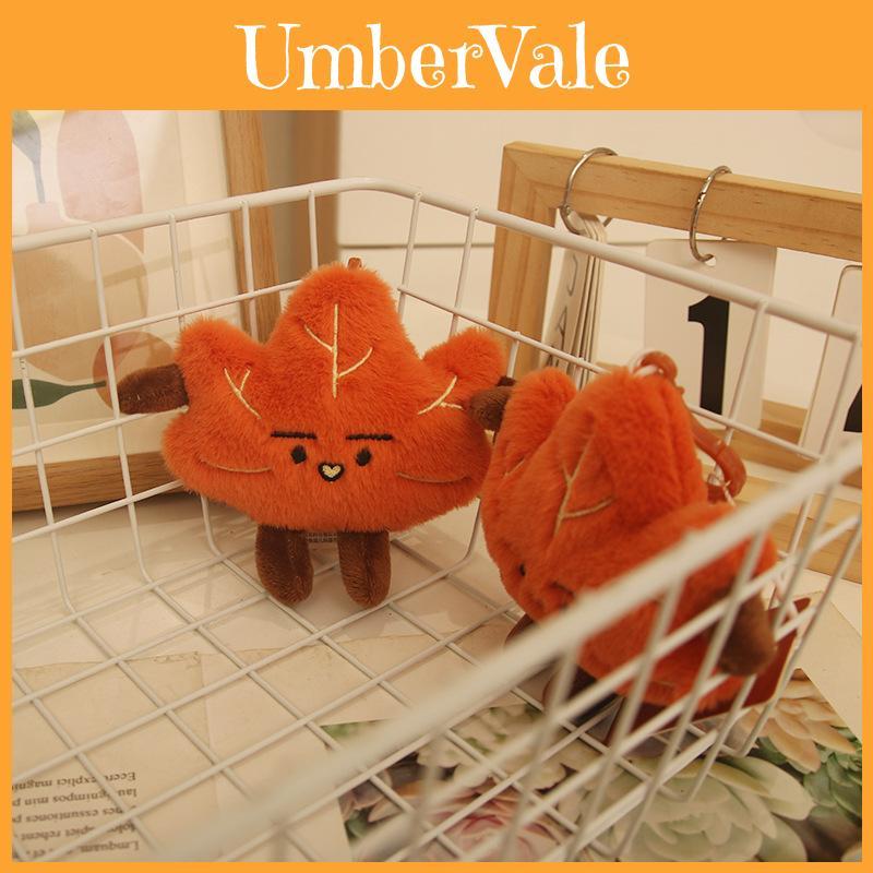 Plush Maple Leaf Keychain With Pp Cotton Filling For Cute Bag Decoration And Gift