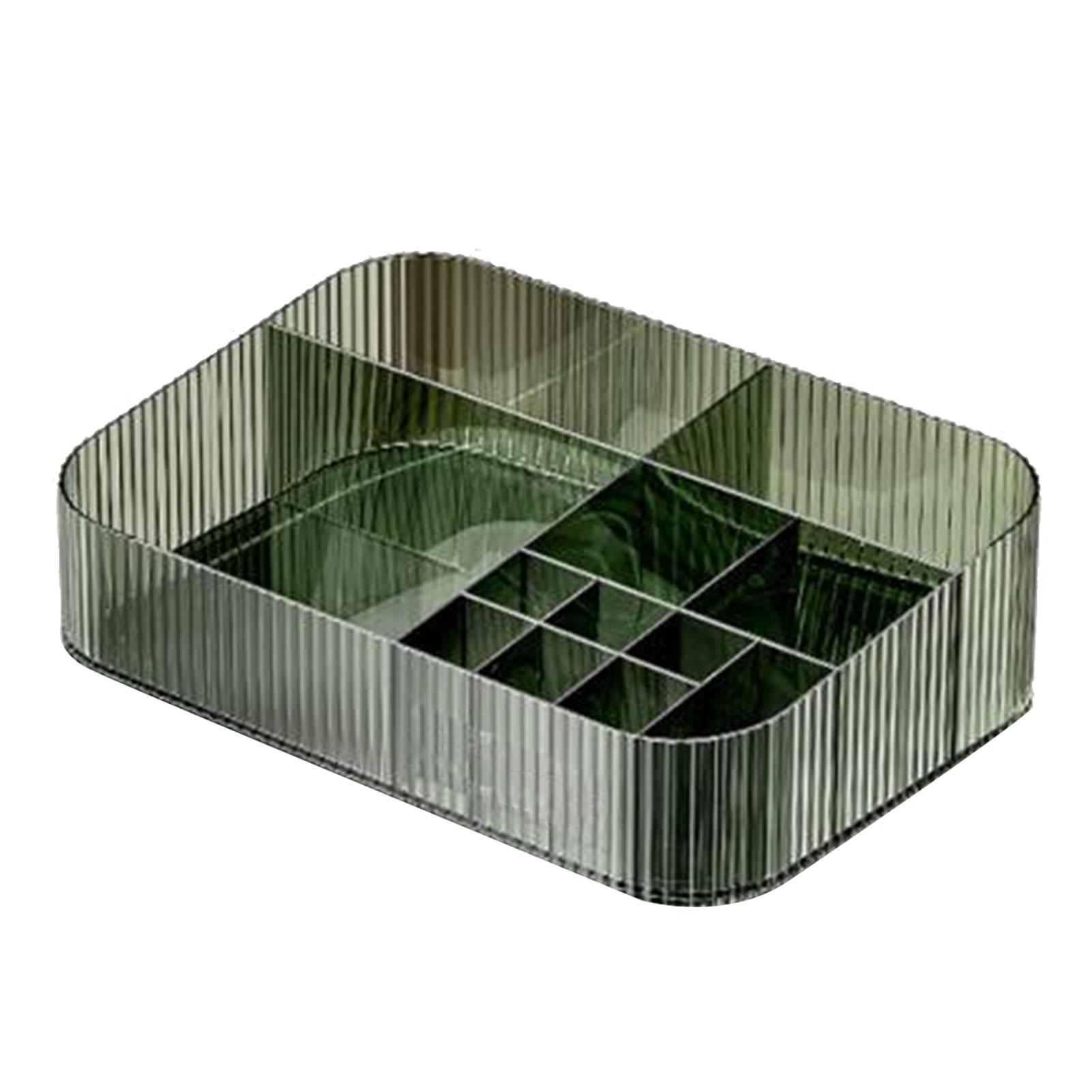 Konnwei Unisex Makeup Organizer Tray Multi Compartmental Clear Acrylic Space Saving Desktop Cosmetic Organizer For Bathroom Vanity