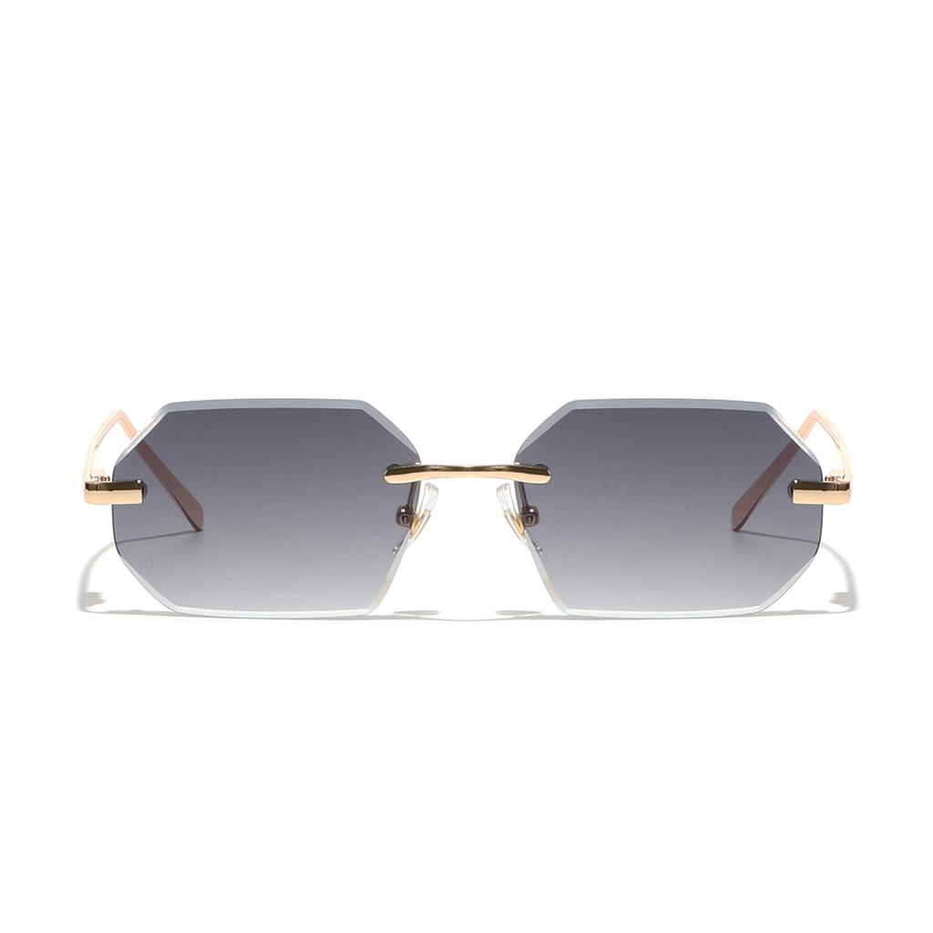 Ruiao Sunglasses Men Brand Designer Fashion Rimless Sun Glasses Shades Diamond Cut Lens Ladies Frameless Metal Eye glasses