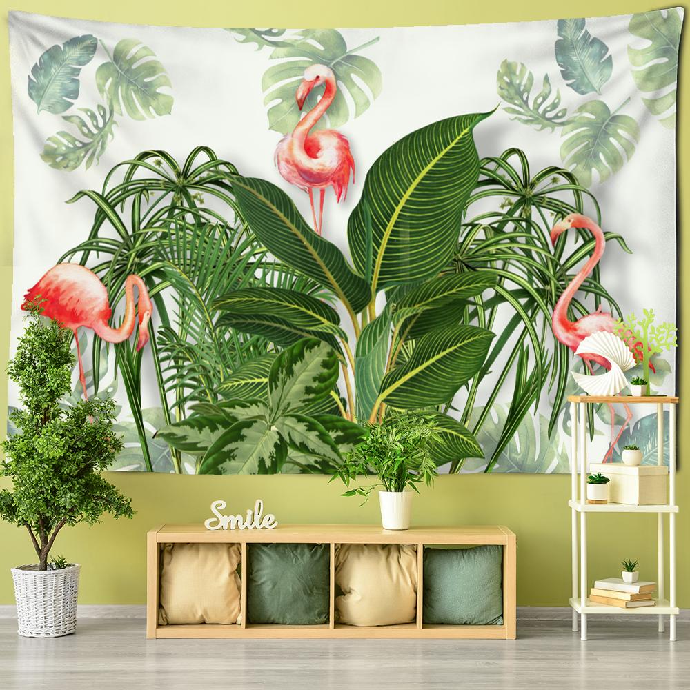 Plante tropicale Păsări Tapiserie suspendată pe perete Psihedelice Animale mistice Hippie Tapiz Boho Home Decor camere pentru copii