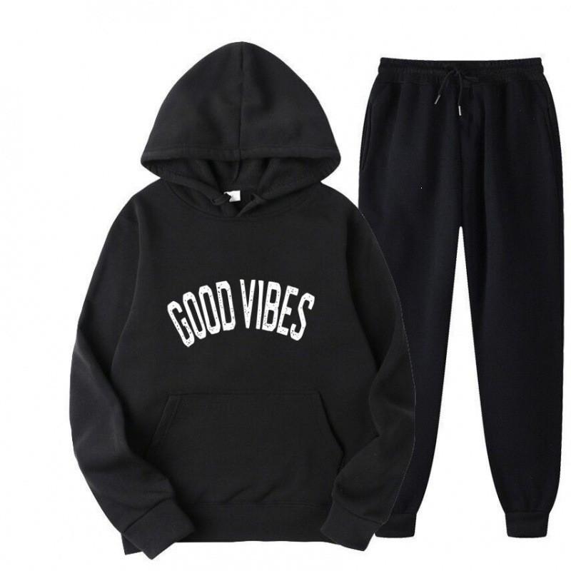 Mens Hooded Tracksuit Set 2 Piece Casual Sportswear Thick Warm Winter