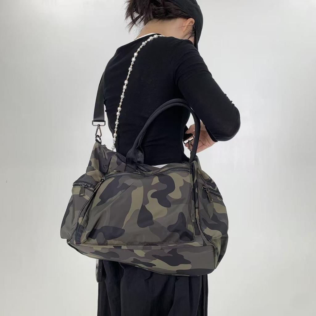 Ladies' Fashionable and Personalized Camouflage Street Shoulder Bag with Large Capacity and Multiple Pockets, Retro Crossbody Bag