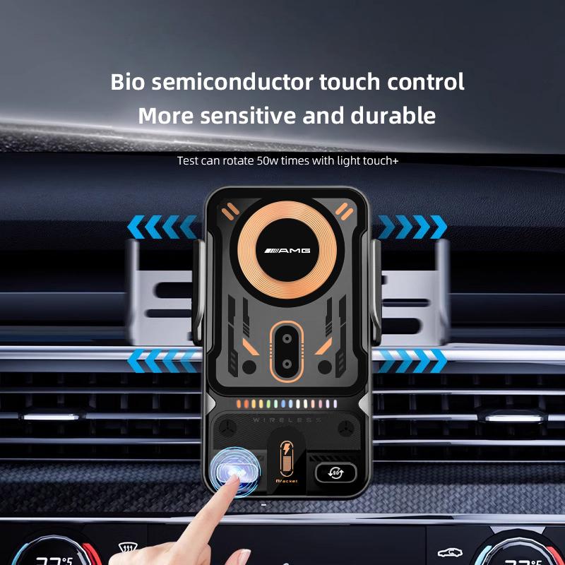 Car Phone Holder Wireless Charging Holder Intelligence 360° Rotation Holder Accessories Car Hub Cap For Mercedes Benz AMG W214 W