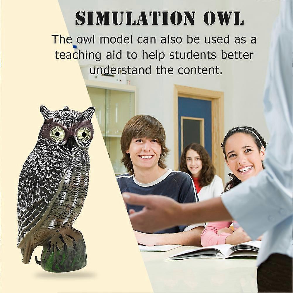 Solar Powered Owl Hunting Decoy Bird Scarer Deterrent Pest Control Garden Decor Eye Glow
