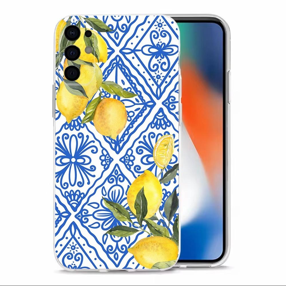 Fruit Mediterranean Lemon Phone Case  For Samsung S30,S23,S21,S22,S20 Ultra,S20 FE lite,S10,S9,S8PIus Transparent Shell