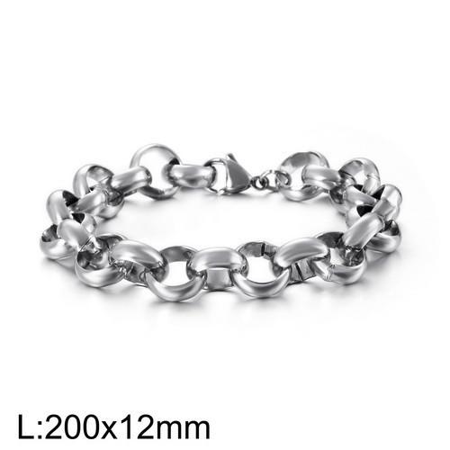 Simple Chain Punk Style Stainless Steel Men And Women Bracelets
