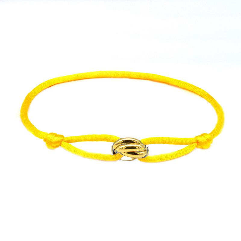 Braccialetto lucky con perline per coppia, amicizia, anelli in acciaio inossidabile, regolabile, impermeabile, braccialetto per amanti per donne, uomini, gioielli