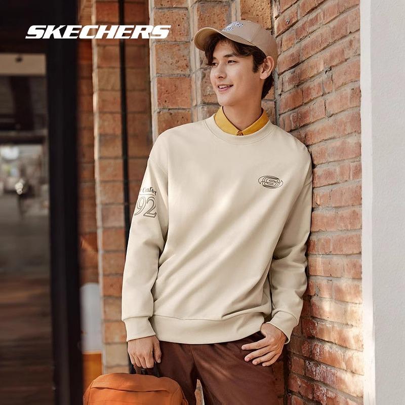 Skechers Retro Sports Loose Fit Crew Neck Sweatshirt Unisex sweatshirt Light-Brown L324U096-0046
