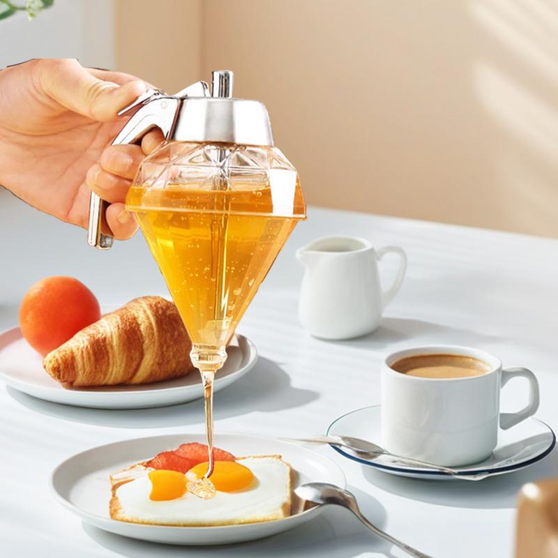 Creative Press Type Honey Jar Squeeze Bottle Plastic Sealed Jar Funnel Type Jar Syrup Pot With Sprinkling Base Jars